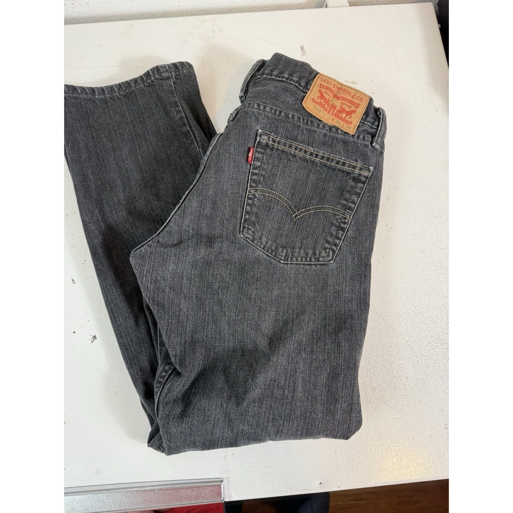 Levi's 514 Black Charcoal Gray Denim Jeans Size 34x30 Straight Leg